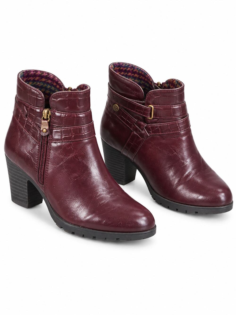 JBU by Jambu Aster Wide Burgundy Ankle Boots Women's 9.5W Memory Foam